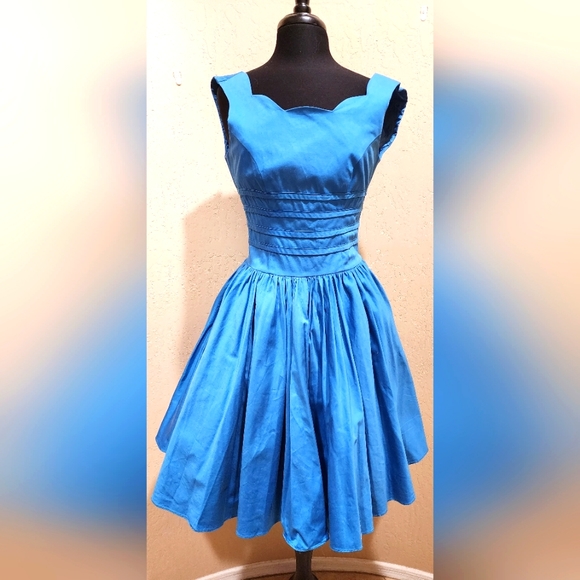 Unique Vintage Dresses & Skirts - Unique Vintage Blue cotton blend Crinoline dress M